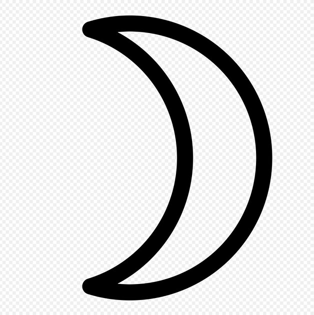 占星術における月のシンボル：U+263D (☽)