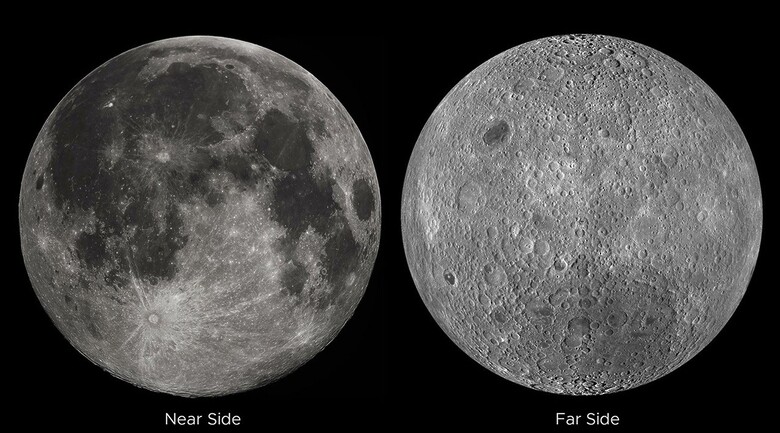 月の表側と裏側　NASA LRO / Jatan Mehta