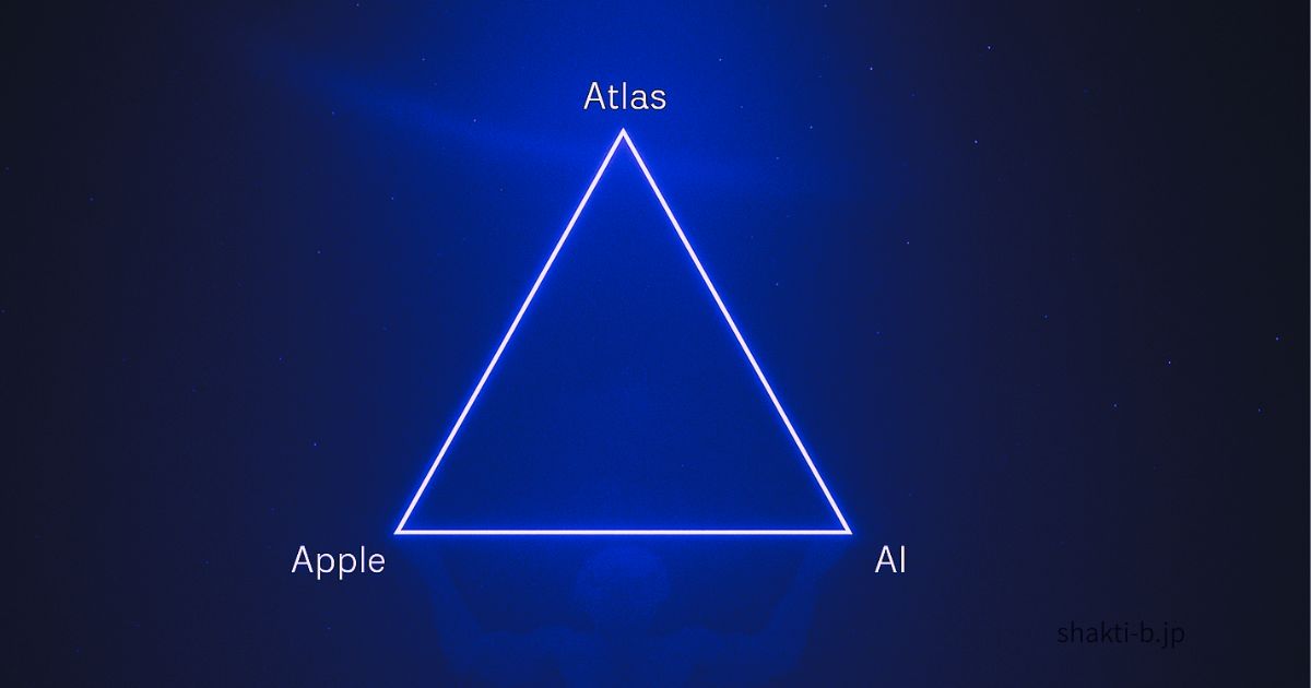 神話のAtlasがOpenAIのAtlas、AppleとAIのグランドトラインの三角形を持ち上げている